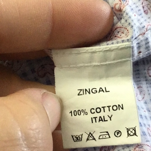 ZINGAL Riche paisley print button front shirt large - Picture 9 of 10